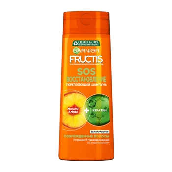 Garnier Fructis SOS Восстановление, Шампунь, для секущихся и очень поврежденных волос, 250 мл