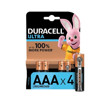 Батарейки щелочные алкалиновые Duracell Ultra тип AAA 1.5В 4шт мизинчиковые