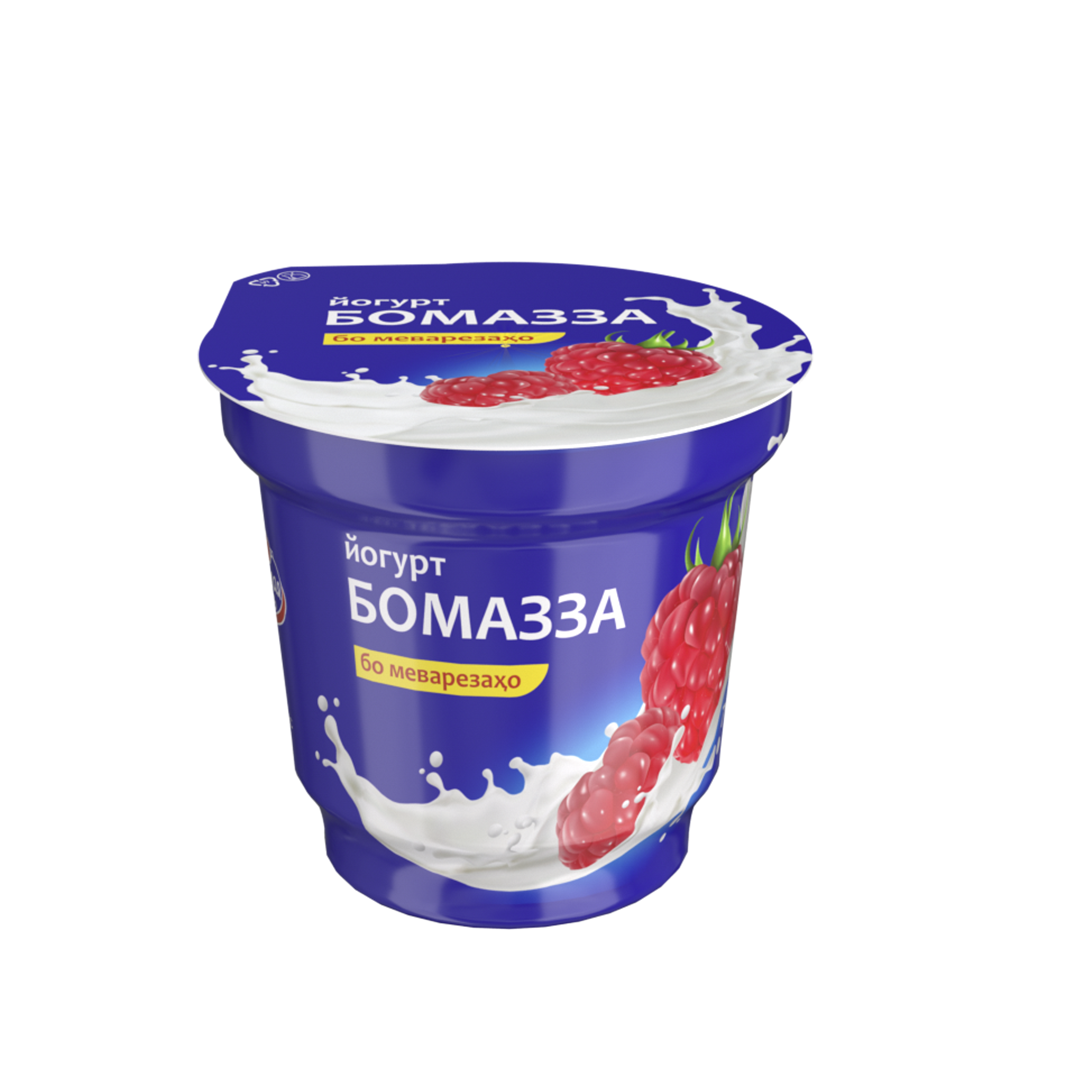 Сливочный йогурт “Бомазза” с кусочками малины 7%