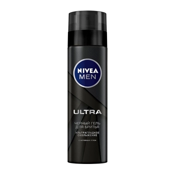 Nivea Men Ultra Гель для бритья, с активным углем, гладкое скольжение, 200 мл