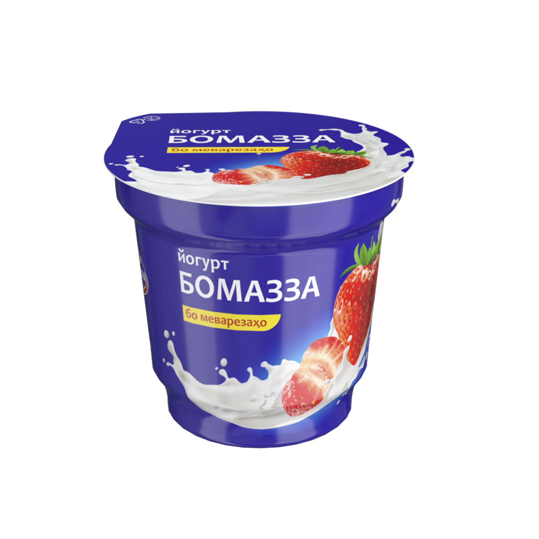 Сливочный йогурт “Бомазза” с кусочками клубники 7%