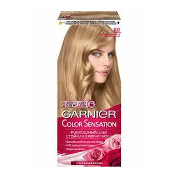 Garnier Крем краска для волос стойкая Color Sensational Роскошь цвета, 8.0, Переливающийся светло-русый, 110мл