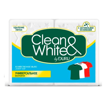 Мыло хозяйственное Clean & White by Duru универсальное, 4 шт. по 125 г