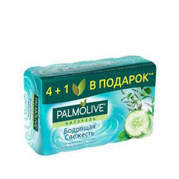 Мыло Palmolive Натурель туалетное Бодрящая свежесть с экстрактом зеленого чая и огурца 4+1 в подарок 5 x 70 г