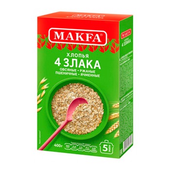 Хлопья 4 злака Makfa
