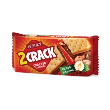 Крекер Roshen 2 CRACK Какао-Орех 235 гр.