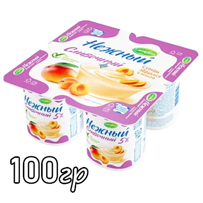 Йогурт Campina нежный сливочный абрикос и манго 5%