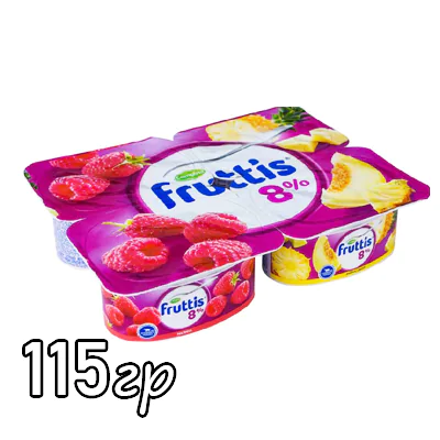 Йогурт Fruttis ананас дыня малина 8%