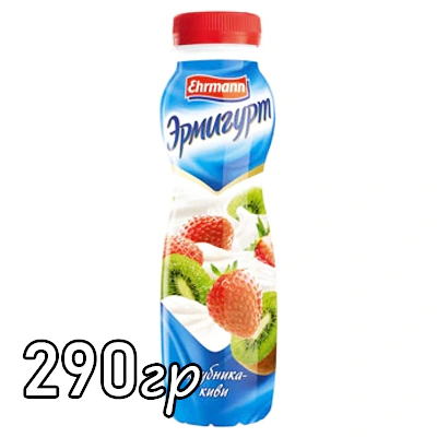 Йогурт питьевой Ehrmann Эрмигурт клубника киви 1.2%