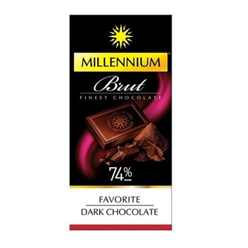 Шоколад MILLENNIUM Чёрный Brut 74% 100 гр.