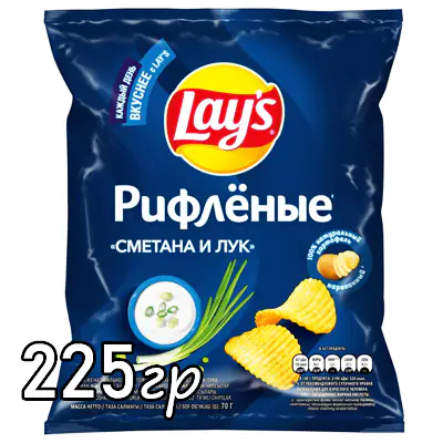 Чипсы Lay`s Рифленые сметана и лук