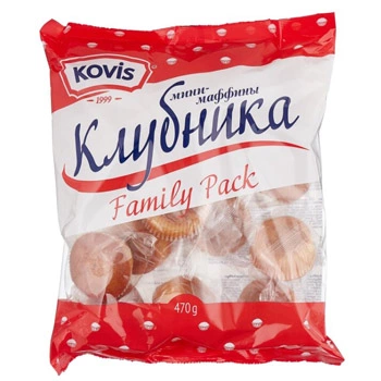 Мини-маффины Kovis Клубника 470 гр.