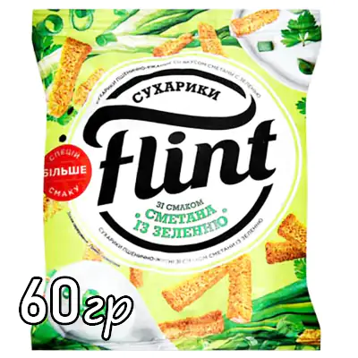 Сухарики Flint сметана с зеленью