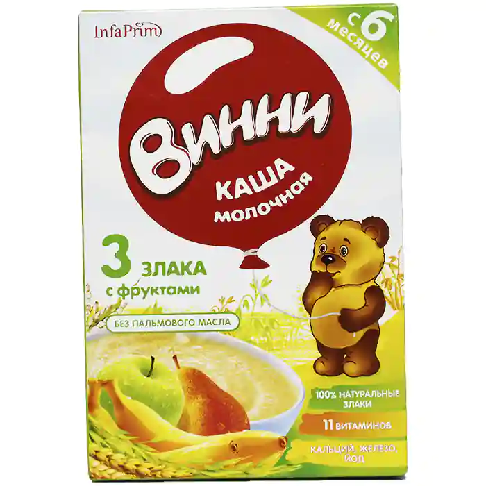 Каша Винни Молочная 3 Злака с Фруктами