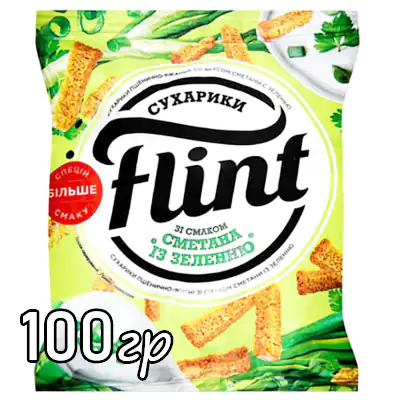 Сухарики Flint сметана с зеленью