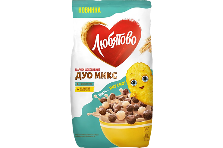 Готовый завтрак Любятова Шарики шок дуо микс мяг\уп