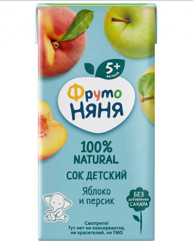 Сок Фруто няня Яблко и персик