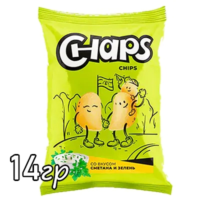 Чипсы Chaps сметана и зелень