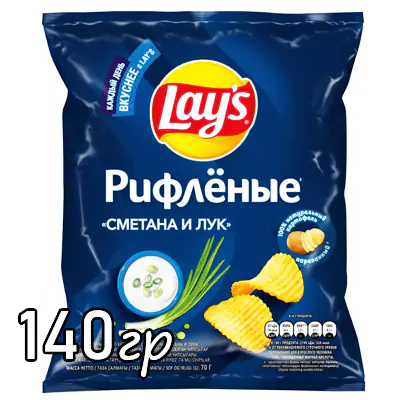 Чипсы Lay`s Рифленые сметана и лук