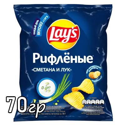 Чипсы Lay`s Рифленые сметана и лук