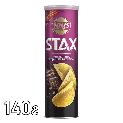 Чипсы Lay`s	 STAX Ароматные ребрышки барбекю
