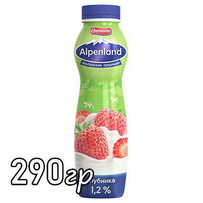 Йогурт Alpenlend Клубника питьевой 1,2%
