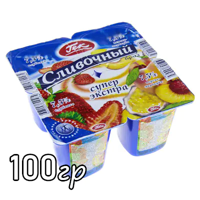 Йогурт Гек 7,5% 100гр Сливочный К/П/М стакан