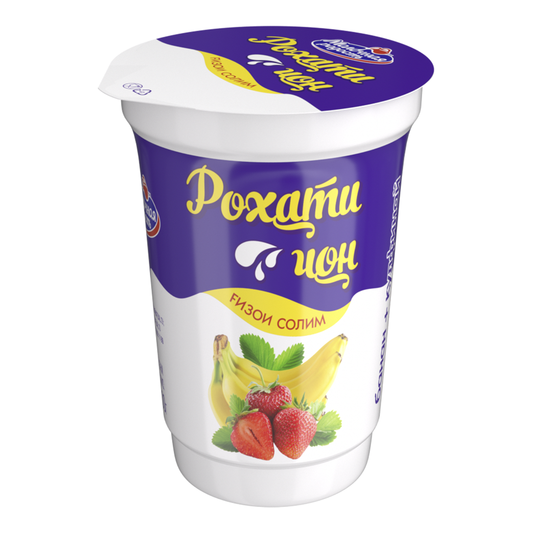 Питьевой йогурт “Рохати чон” со вкусом  клубники и банана (с трубочкой) 3,2%
