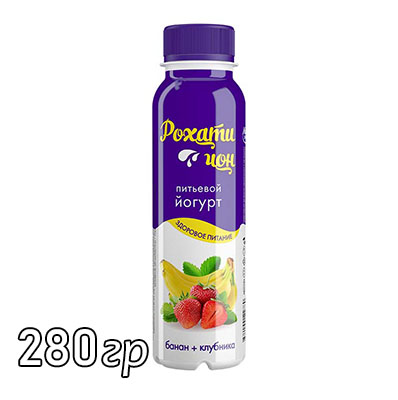 Питьевой йогурт “Рохати чон” со вкусом  клубники и банана 3,2%