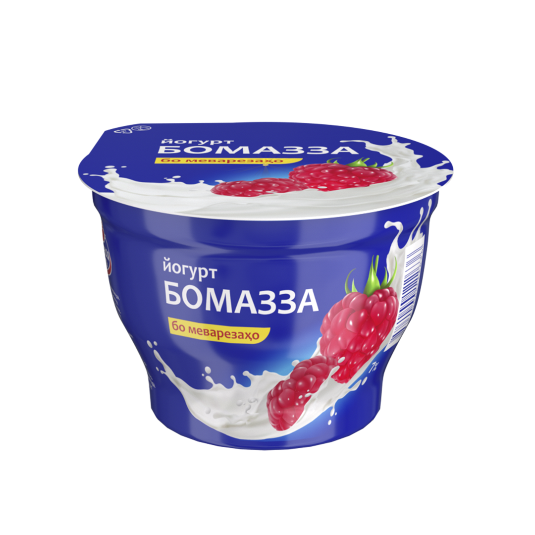 Сливочный йогурт “Бомазза” с кусочками малины 7%