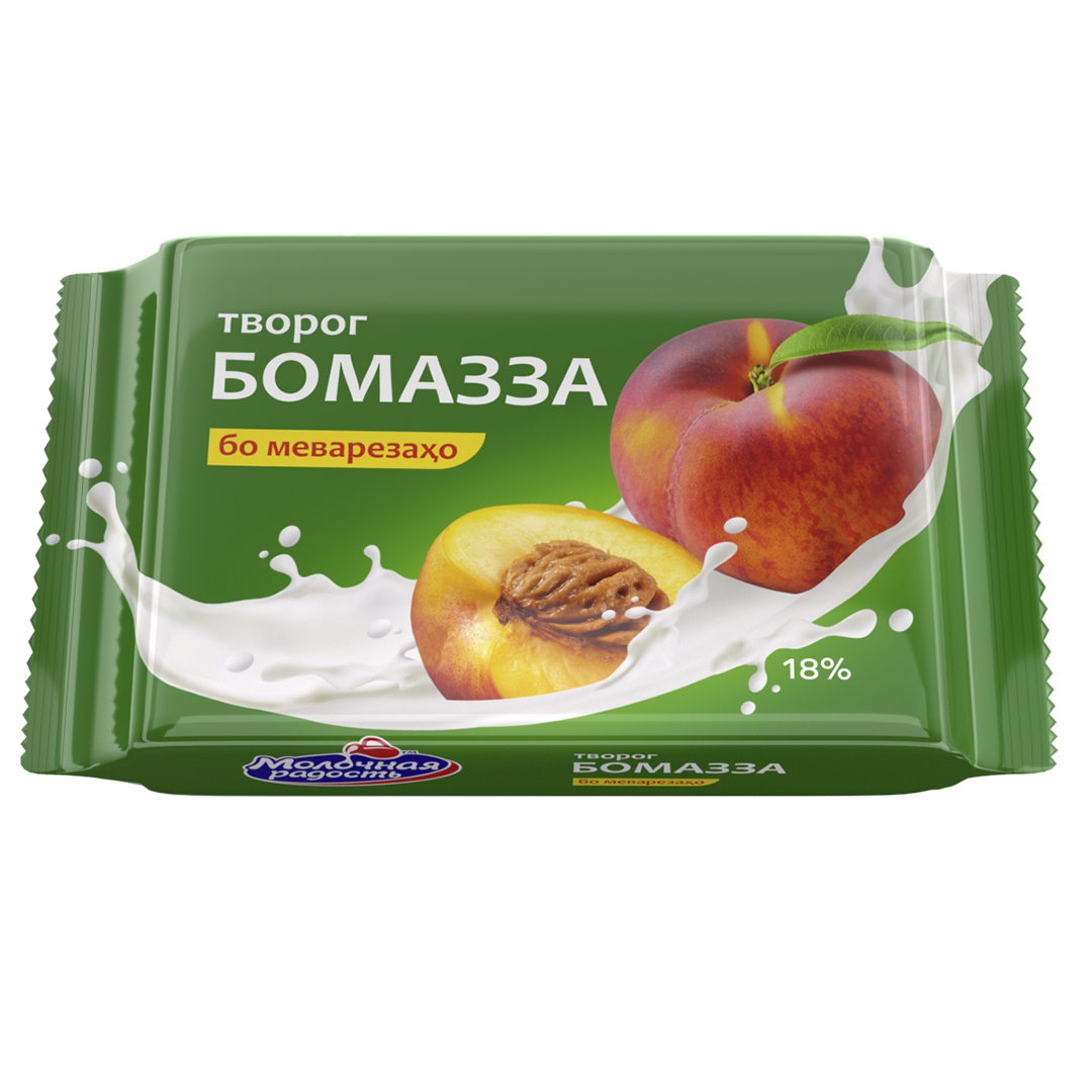 Творожная масса “Бомазза” с кусочками персика 18%