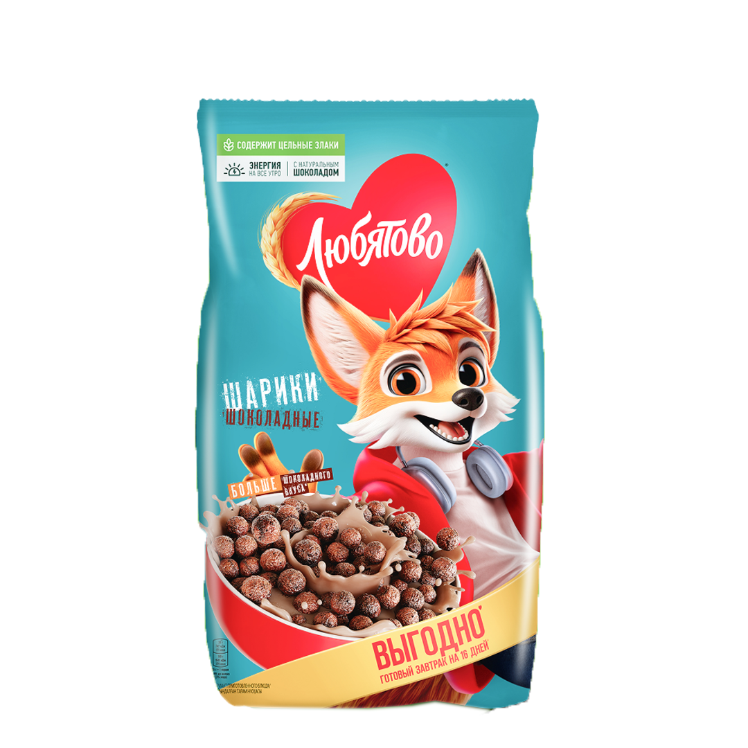 Готовый Завтрак Любятово шоколадные шарики м/уп 500гр