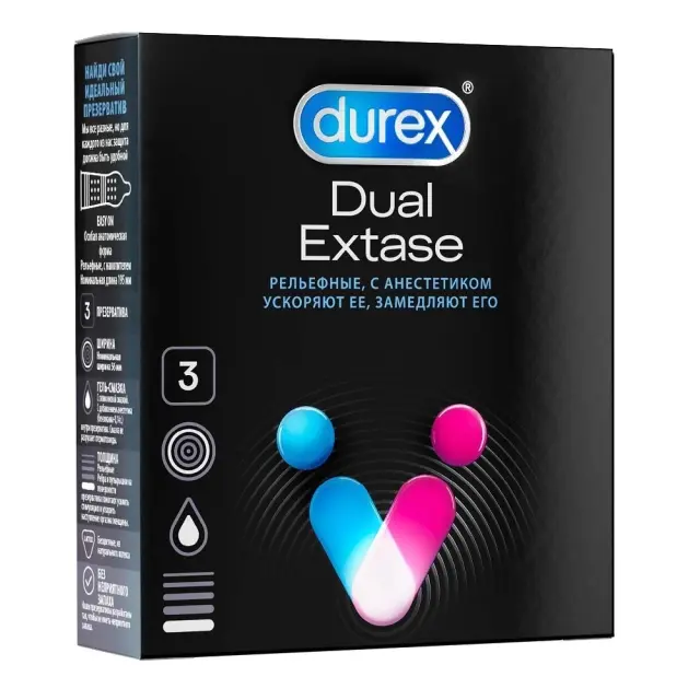 Презерватив Дюрекс Dual Extase №3